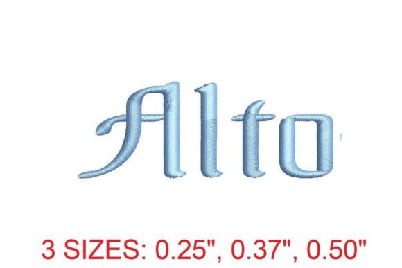 Alto Regular Embroidery Font