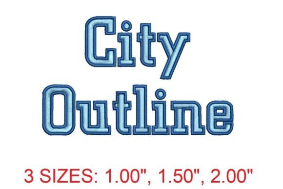 City Outline Embroidery Font