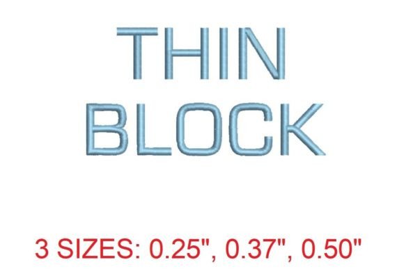 Thin Block Embroidery Font