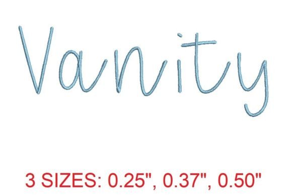 Vanity Embroidery Font