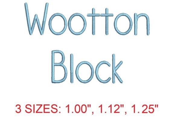 Wootton Block Embroidery Font